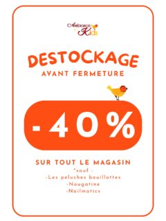 🛍️ DESTOCKAGE chez Ambiance Kids ! 🛍️
Profitez de -40% sur tout le magasin ✨
(sauf peluches bouillottes, produits Nougatine et Nailmatic)
C’est le moment de faire plaisir à vos petits à prix tout doux et/ou de commencer vos cadeaux de Noël 🎄 
📍 Rendez-vous chez Ambiance Kids – Quimperlé
#AmbianceKids #Destockage #Promotions #Quimperlé #Bonnesaffaires #Shopping #Universenfant #Boutiqueenfant #Idéescadeaux #Petitsprix #Jeux #AmbianceBienÊtre